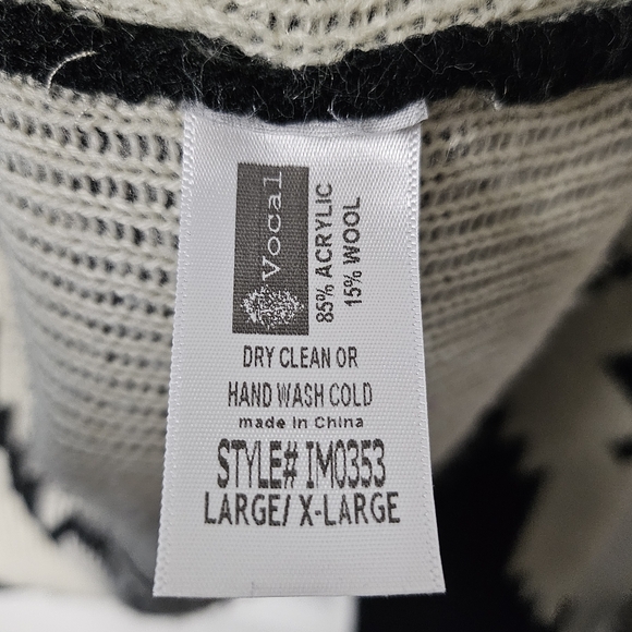 Aztec Southwestern Open Front Cardigan Waterfall Drape Cozy Knit Large/X-Large - Picture 9 of 16